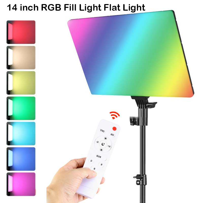 Photography Lighting Board - RGB 14 ''LED-videolamp Afstandsbediening Fotografie Selfie