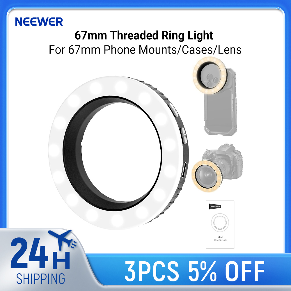 Photography Lighting Stick - NEEWER Basics 67mm Ringlamp met schroefdraad
