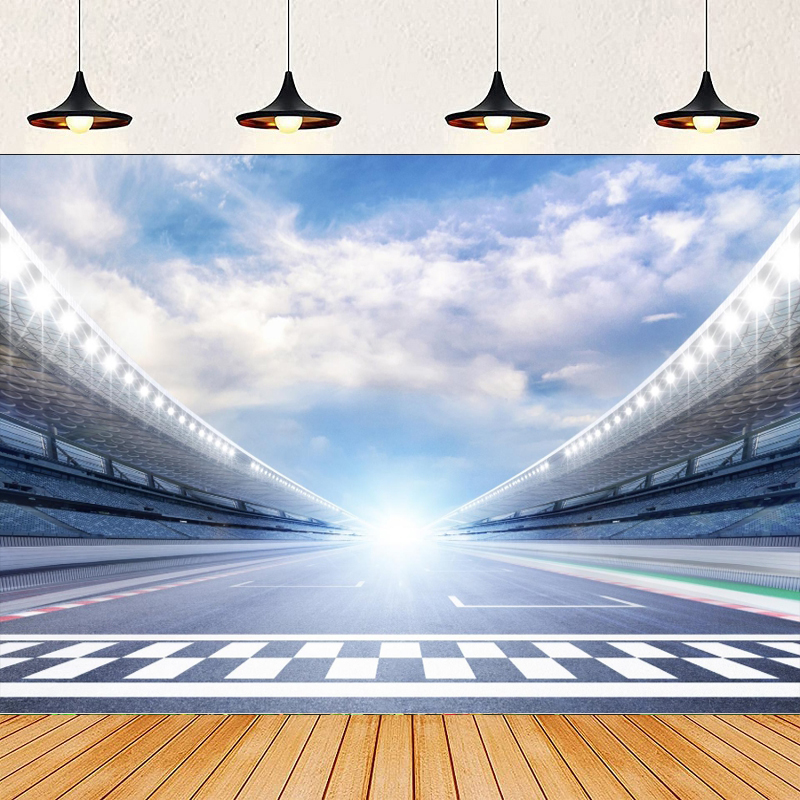 Photography Lighting Spotlight - Fotografieachtergrond voor raceauto's Finishlijn Racebaan Spotlichten