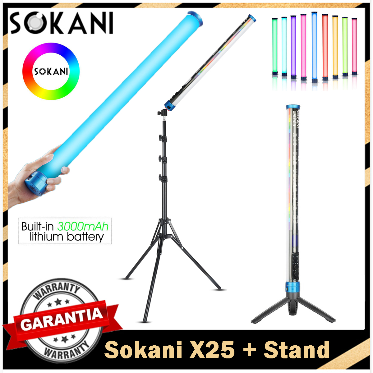 Photography Lighting Stick - Sokani X25 RGB LED-videolamp Handheld Tube