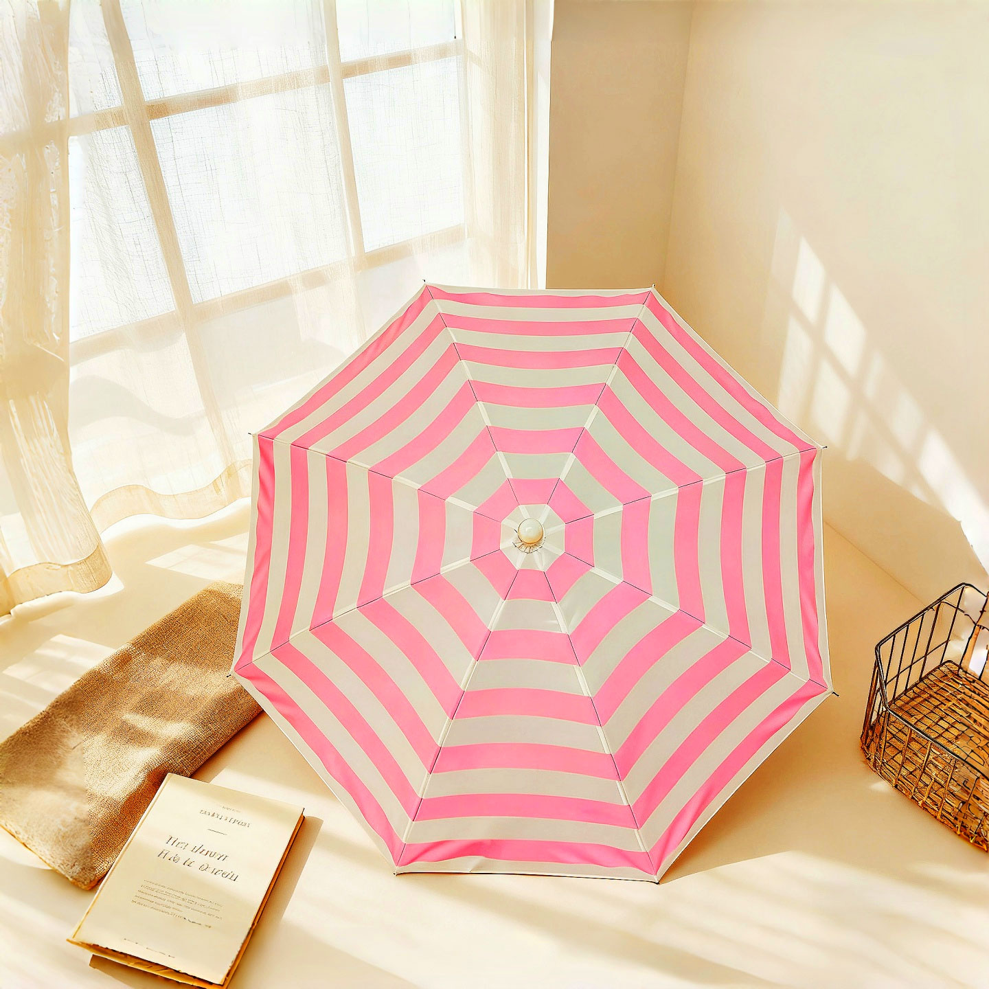 Diy Photography Lighting Umbrella - 1 st gestreepte roze paraplu, leuk