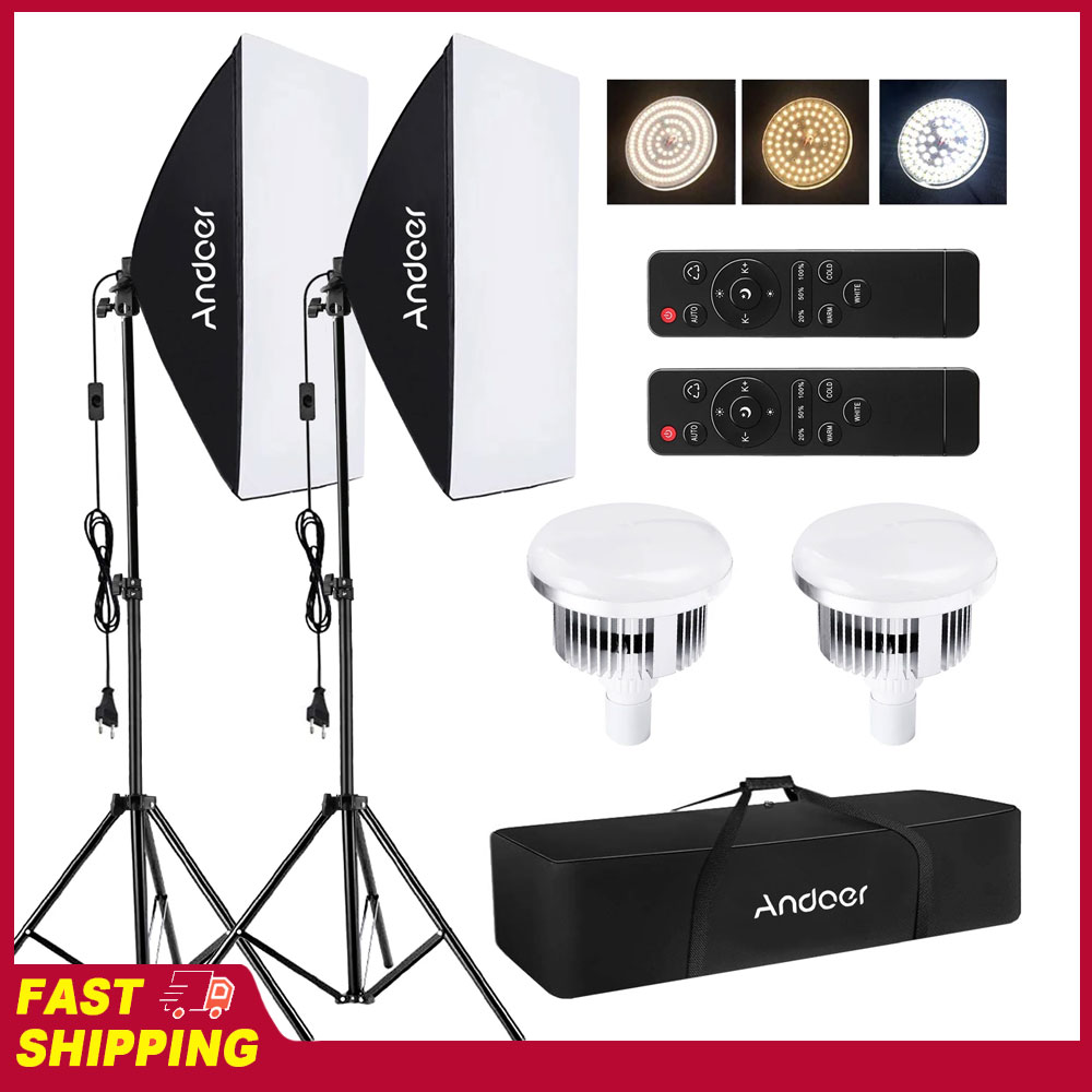 Photography Umbrella Lighting Kit - Andoer Softbox Verlichtingsset Studio Fotografie Lichtset