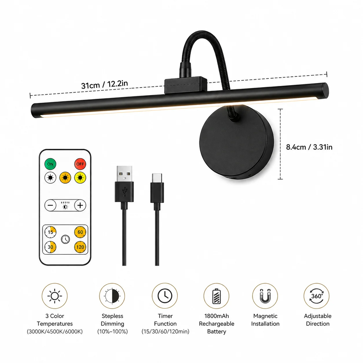 LED draadloze schilderijlamp m - Photography Lighting Wireless recensie en prijs