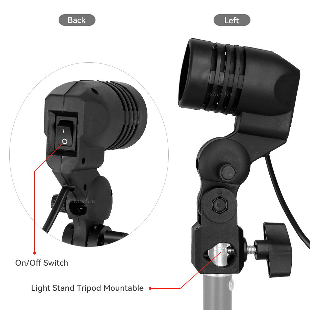 Enkele kop lamphouder E27-fitt - Photography Umbrella Lighting Kit recensie en prijs