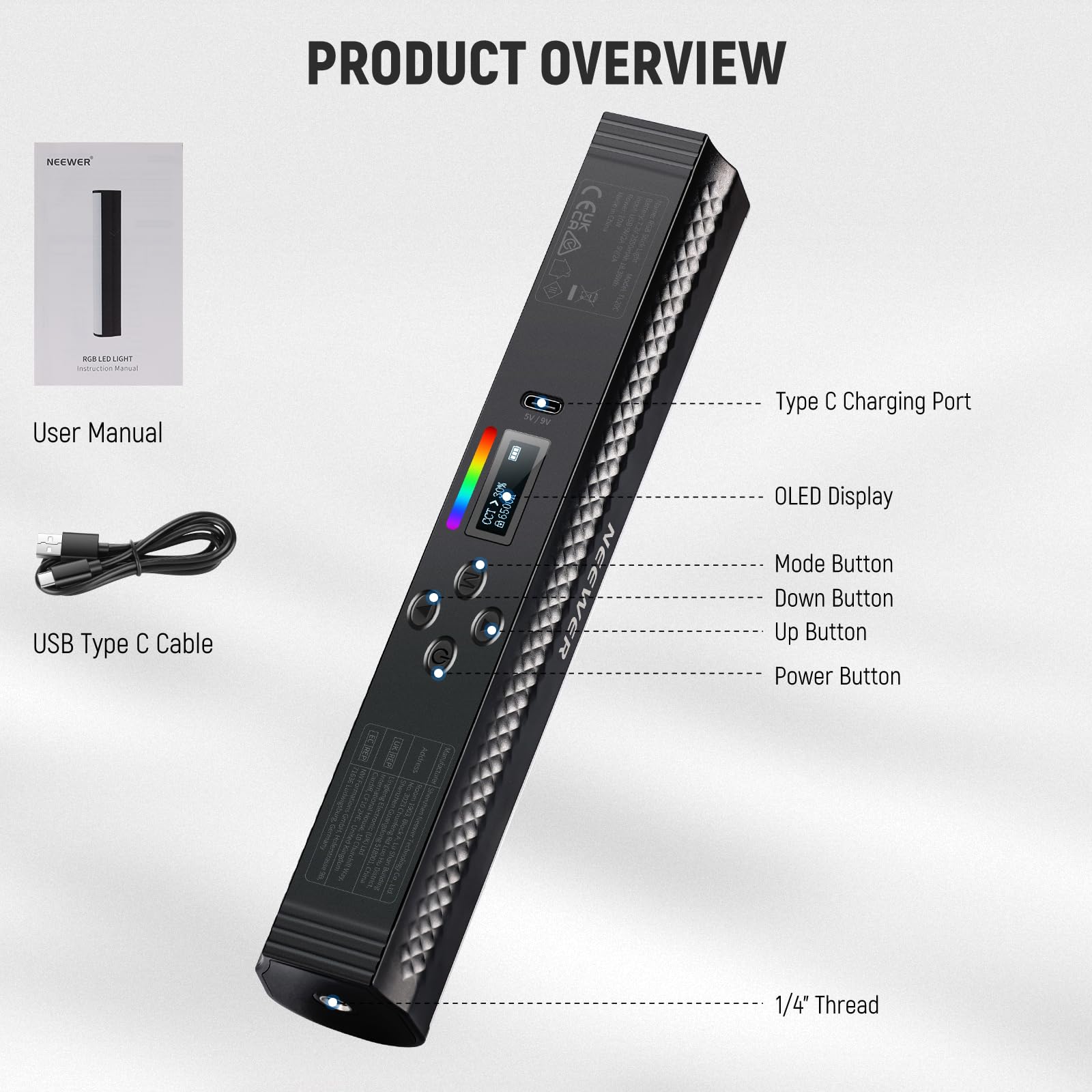 NEEWER RGB Light Wand met APP- - Photography Lighting Stick recensie en prijs