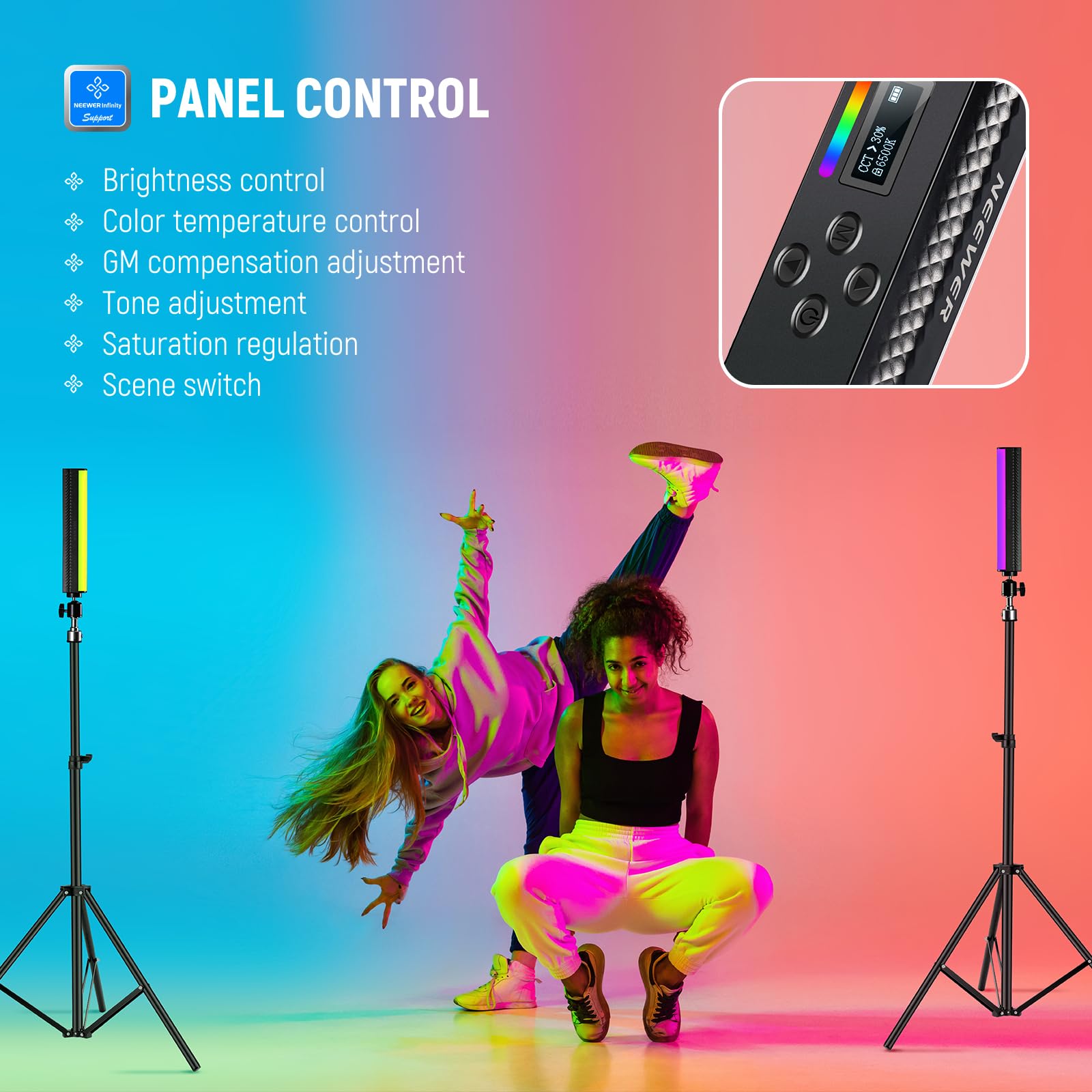 NEEWER RGB Light Wand met APP- - Photography Lighting Stick recensie en prijs