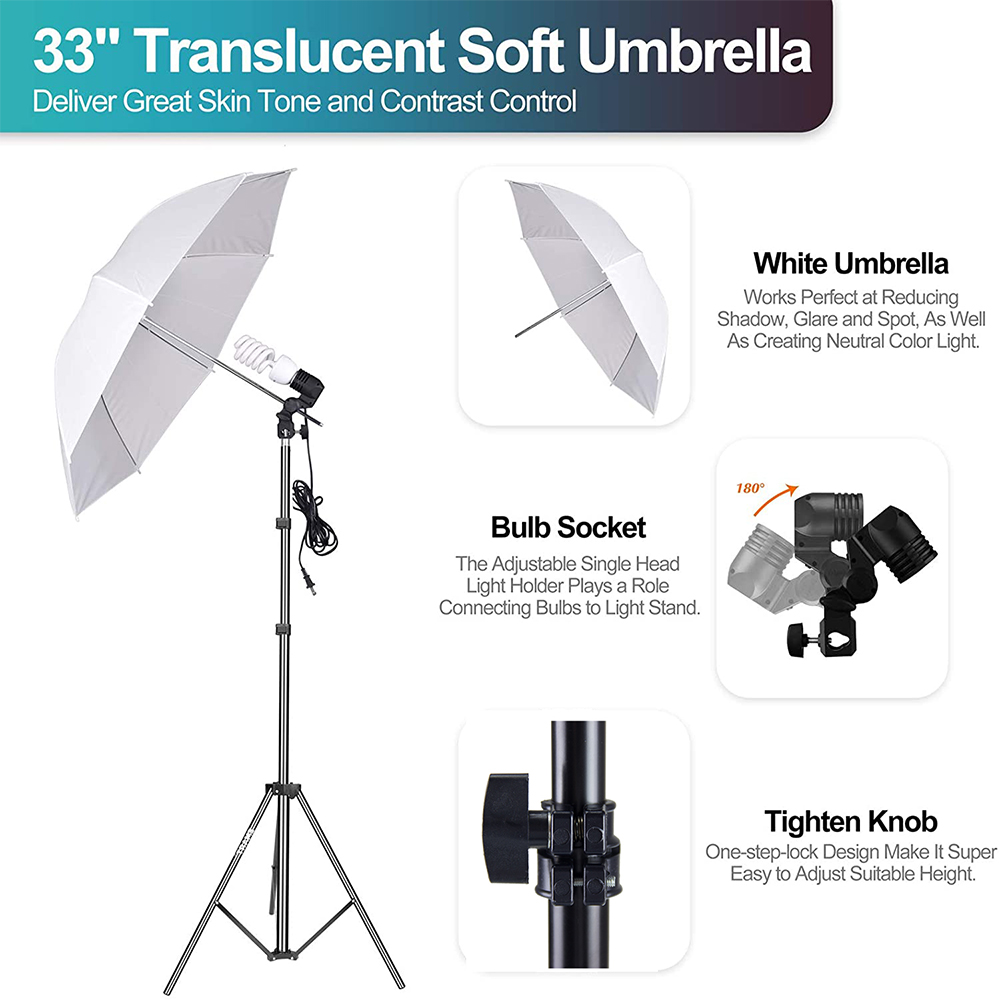 Kosteneffectieve fotostudio-ui - Photography Umbrella Lighting Kit recensie en prijs
